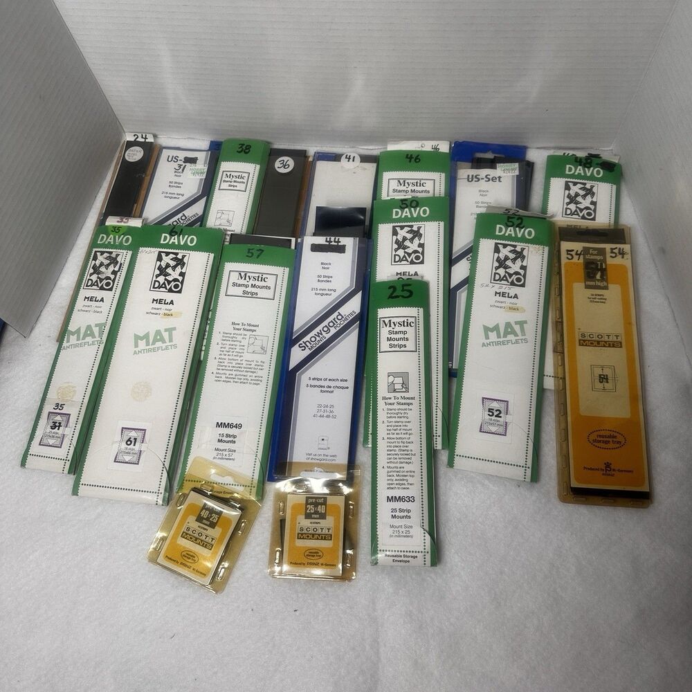 Stamp Mounts Assorted Huge Lot Open Packs Great Value Davo Showgard Scott Mystic